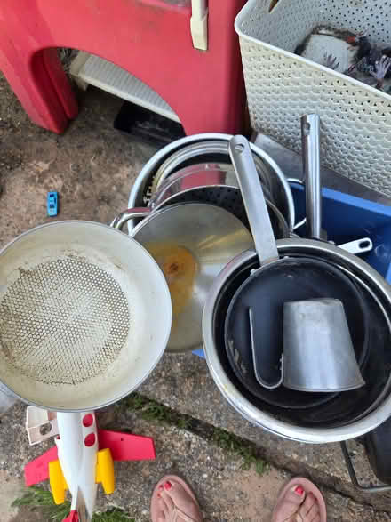 Photo of free Large box of pans and bowls (Holmer Green HP15) #2