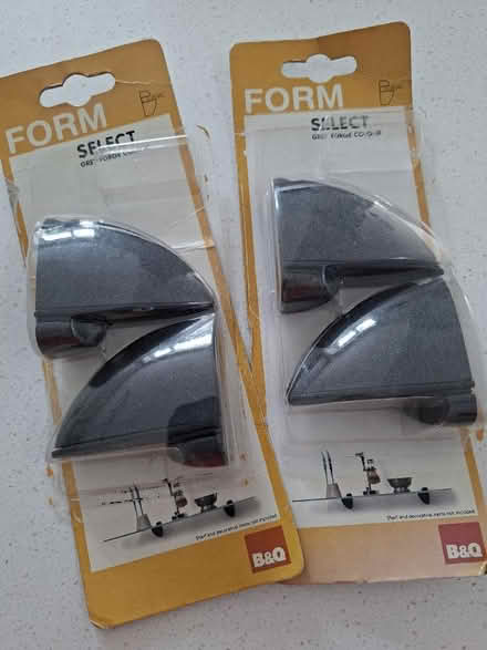 Photo of free glass shelf brackets - grey (2 sets) (Panshanger AL7) #1