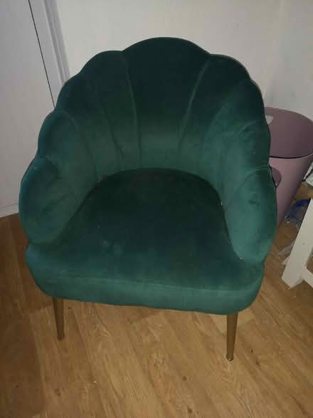 Photo of free Small green cocktail velour chair (Brighton Hill RG22) #1