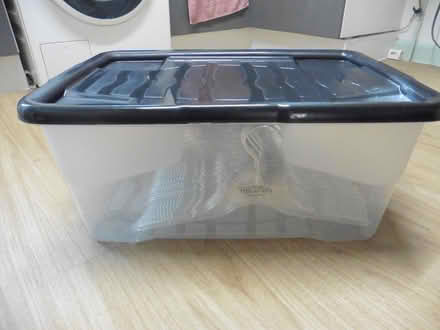 Photo of free Tub with clothes hangers. (Bedford Centre MK40) #2