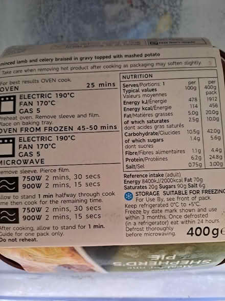 Photo of free M&S frozen Shepherd's Pie meals x 5 (Meal for one) (Harefield SO19) #2