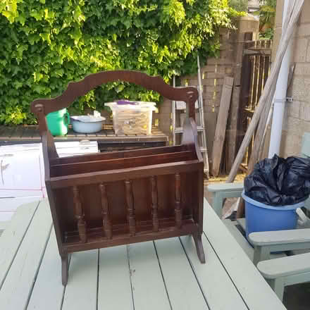 Photo of free Dark Wood Magazine Rack (Middleyard GL10) #1