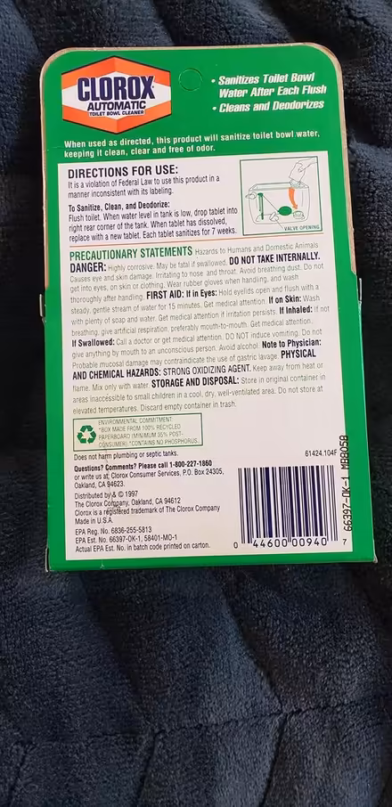 Photo of free Toilet Bowl Cleaning Tablets (McNulty Way, Redwood City) #1