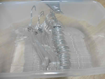 Photo of free Tub with clothes hangers. (Bedford Centre MK40) #1