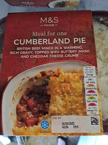 Photo of free M&S frozen Cumberland Pie meals x 4 (Meal for one) (Harefield SO19) #1