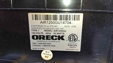 Photo of free Oreck Truman type air purifier (Westboro, 262 Duncairn Ave.) #2