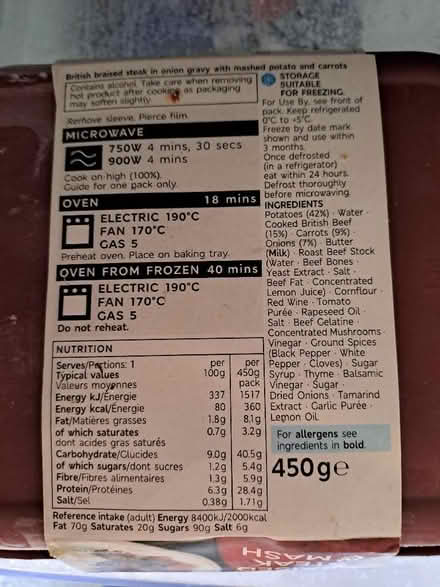 Photo of free M&S frozen Braised Steak & Mash meals x 3 (Meal for one) (Harefield SO19) #2