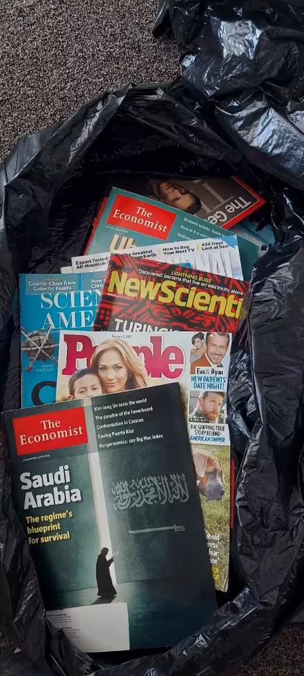 Photo of free Two trash bags full of magazines (Marin) #1