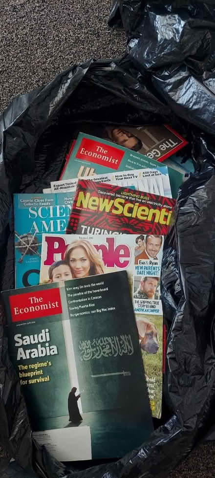 Photo of free Two trash bags full of magazines (Marin) #1