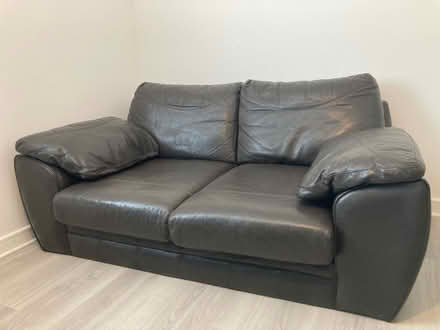 Photo of free Brown Leather Sofa (PE30 1NR) #1