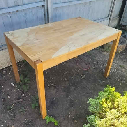 Photo of free Solid wooden table (Long Lawford. Rugby. CV23) #1