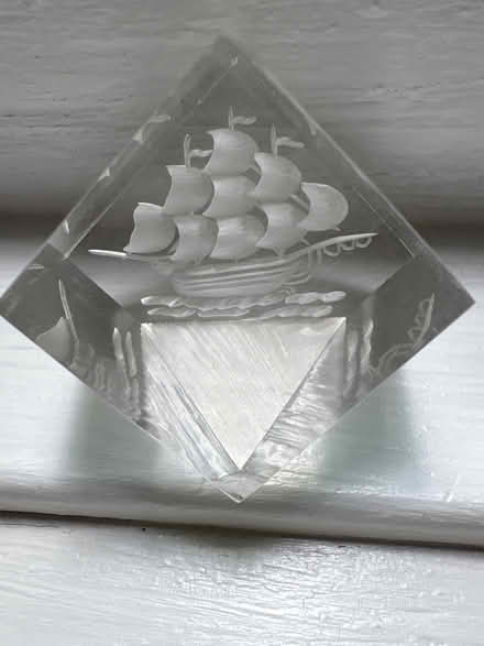 Photo of free Ship etched in plastic cube (Ossining) #1