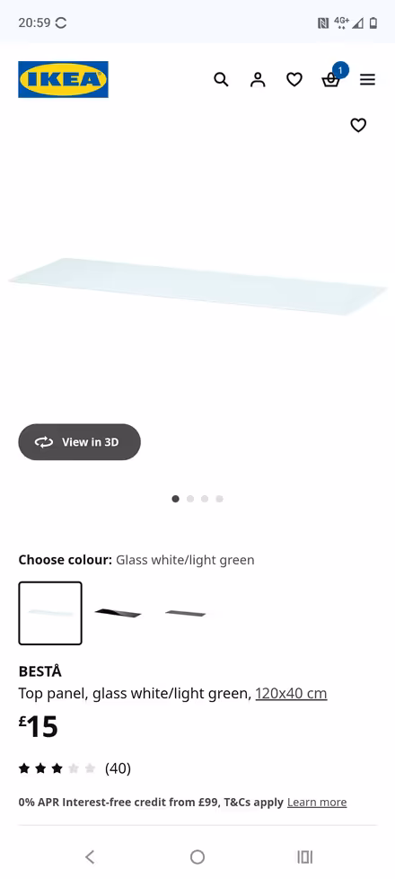 Photo of free IKEA besta glass top 120x40cm (Ightenhill BB12) #1