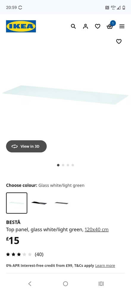 Photo of free IKEA besta glass top 120x40cm (Ightenhill BB12) #1