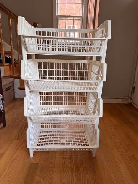 Photo of free 4 stackable plastic shelves (Chevy Chase DC) #1