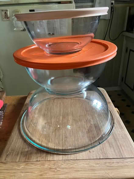 Photo of free Set of 3 Pyrex Mixing Bowls (Near Gary Ave & Schick Rd) #1