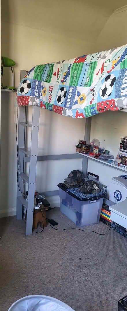 Photo of free Grey cabin bed with mattress and desk (East Barnet EN4) #1