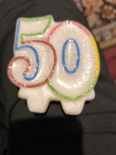 Photo of free 50 birthday candle, used once. (Church RG2) #1