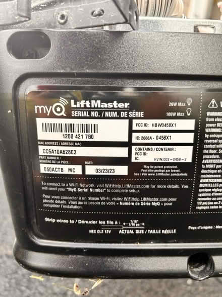 Photo of free LiftMaster Garage door opener (Saybrooke) #2