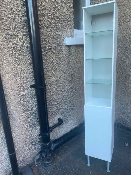 Photo of free Narrow cupboard & glass shelf unit (CW2) #1
