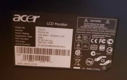 Photo of free Acer LCD Computer 21" Monitor (Front Royal) #2