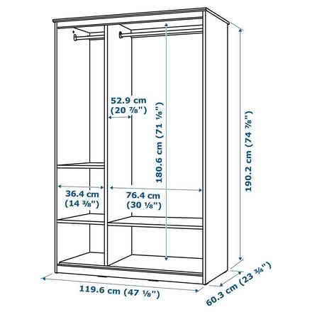 Photo of free Songesand IKEA wardrobe - 3 doors (Stannington S6) #3