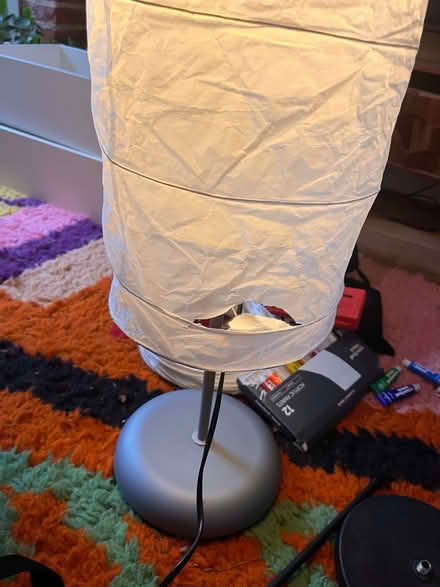 Photo of free Standing lamps with paper shades (slightly torn) (North City NR3) #2