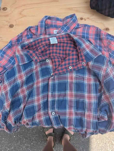 Photo of free 2 mens XL plaid shirts (Davis Square Somerville) #1