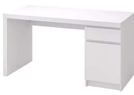 Photo of free IKEA white Malm desk with drawer and cupboard in S6 (Stannington S6) #1