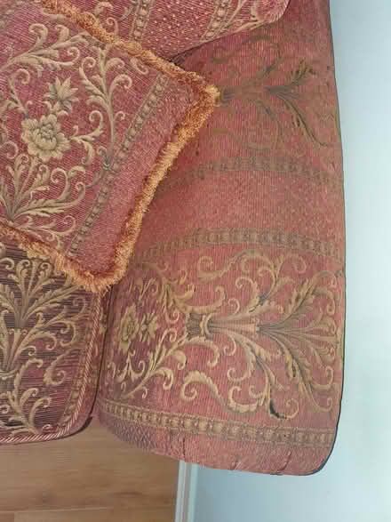 Photo of free Red sturdy old vintage sofa (Luton) #3