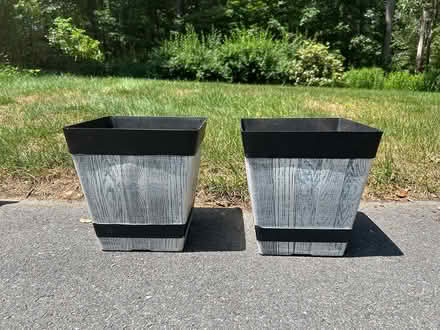 Photo of free Wooden window box, plastic planters (West Groton) #2