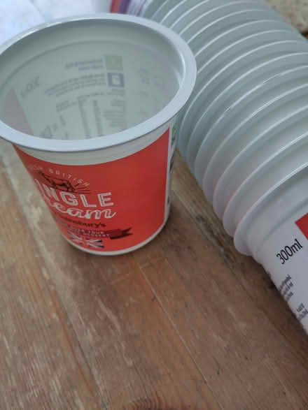 Photo of free 16 washed plastic cream pots with lids (Henleaze Ward BS9) #2