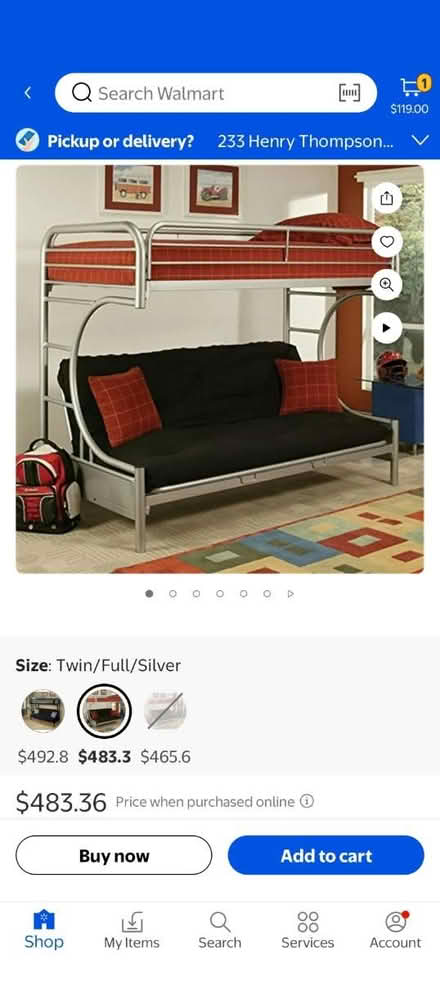 Photo of free Twin over full bunkbed sofa+manual (New York) #1