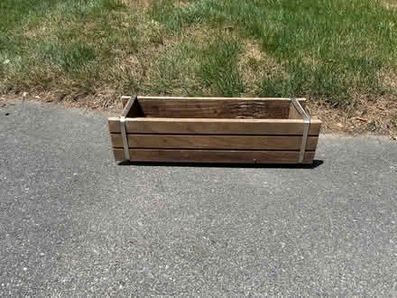 Photo of free Wooden window box, plastic planters (West Groton) #1