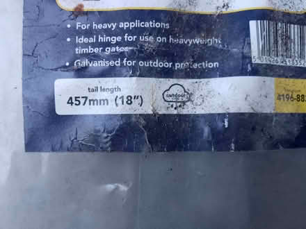 Photo of free T-hinges, galvanised, 457mm - pair (Bucknell SY7) #2