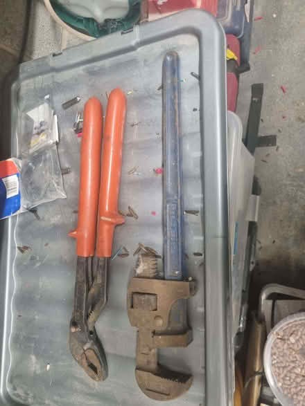 Photo of free Large slip grips and Stillson (Heanor DE75) #1