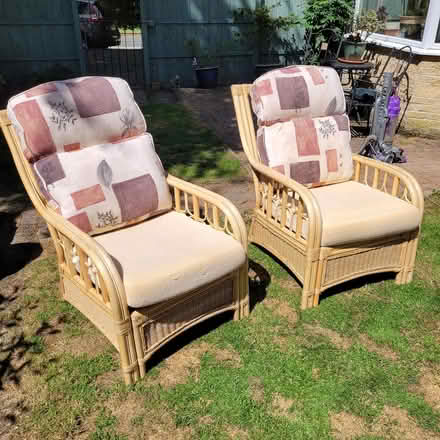 Photo of free 2 cane/bamboo chairs (Allensford) #2