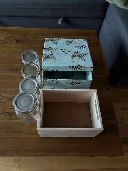 Photo of free Small storage boxes and mason jars (Childers road) #2