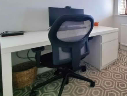Photo of free IKEA white Malm desk with drawer and cupboard in S6 (Stannington S6) #3
