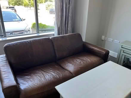 Photo of free Brown Leather sofa (Bray) #2