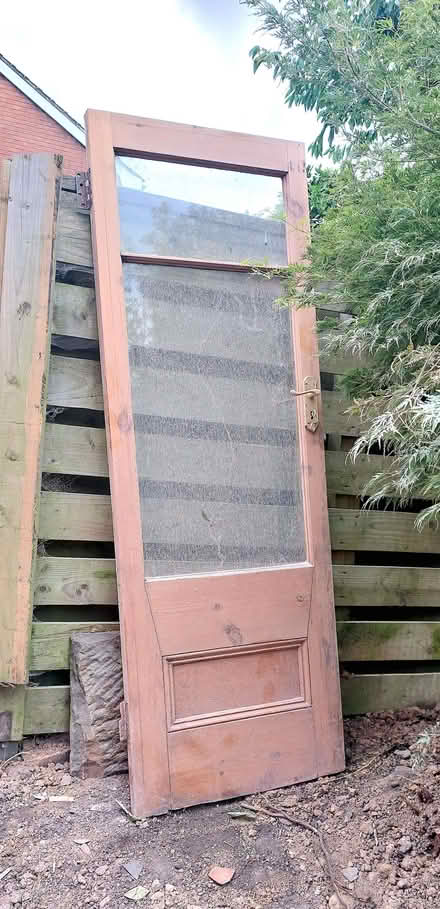 Photo of free Pine glazed door with lock and key (Oswestry SY11) #1