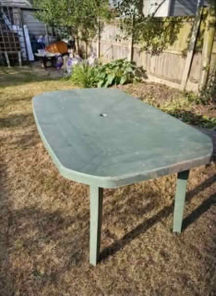 Photo of free Green plastic garden table (Great Baddow CM2) #1