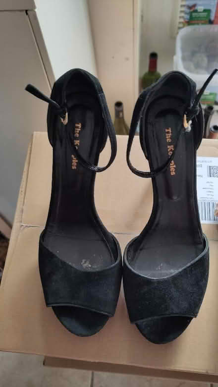 Photo of free Black high heel sandals, size 7/40 (Claverton) #2