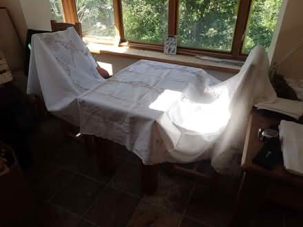 Photo of free Very large linen embroidered tablecloth & napkins (Fairfield LA1) #2