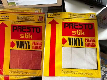 Photo of free Vinyl letter/number presto stick (Cedar knolls, NJ) #1