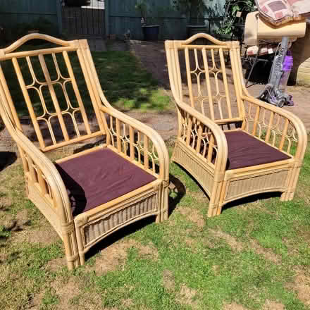 Photo of free 2 cane/bamboo chairs (Allensford) #3