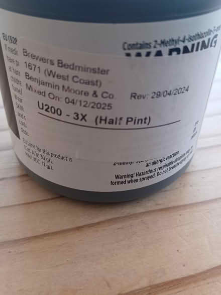 Photo of free Paint Samplers - Benjamin Moore "West Coast" and "Blue Echo" (Speedwell BS5) #3
