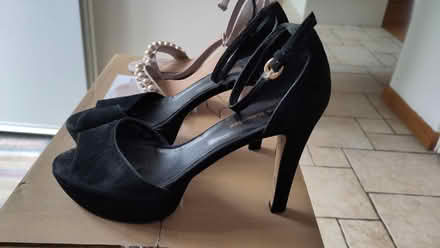 Photo of free Black high heel sandals, size 7/40 (Claverton) #1