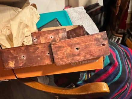 Photo of free Stained wood shelves and screws (Oakland, CA) #1