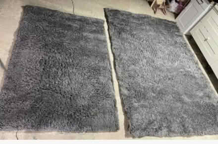 Photo of free 2 x grey shaggy rugs (RG2 south Reading) #1
